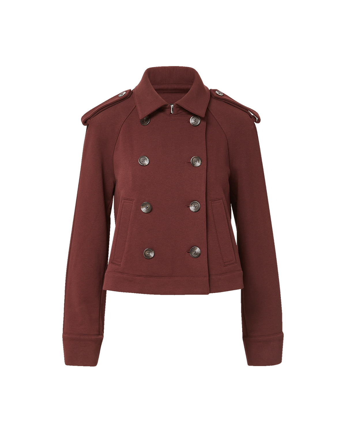 Veronica Beard | Conneley Cropped Trench Coat in Burgundy Burgundy