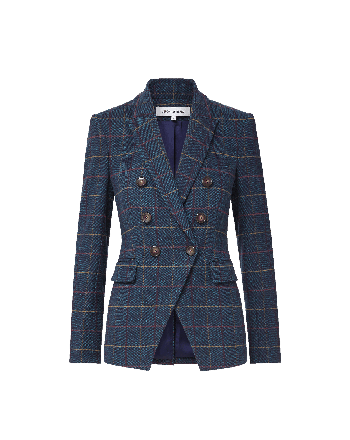 Veronica Beard | Miller Plaid Dickey Jacket in Navy Teal Multi