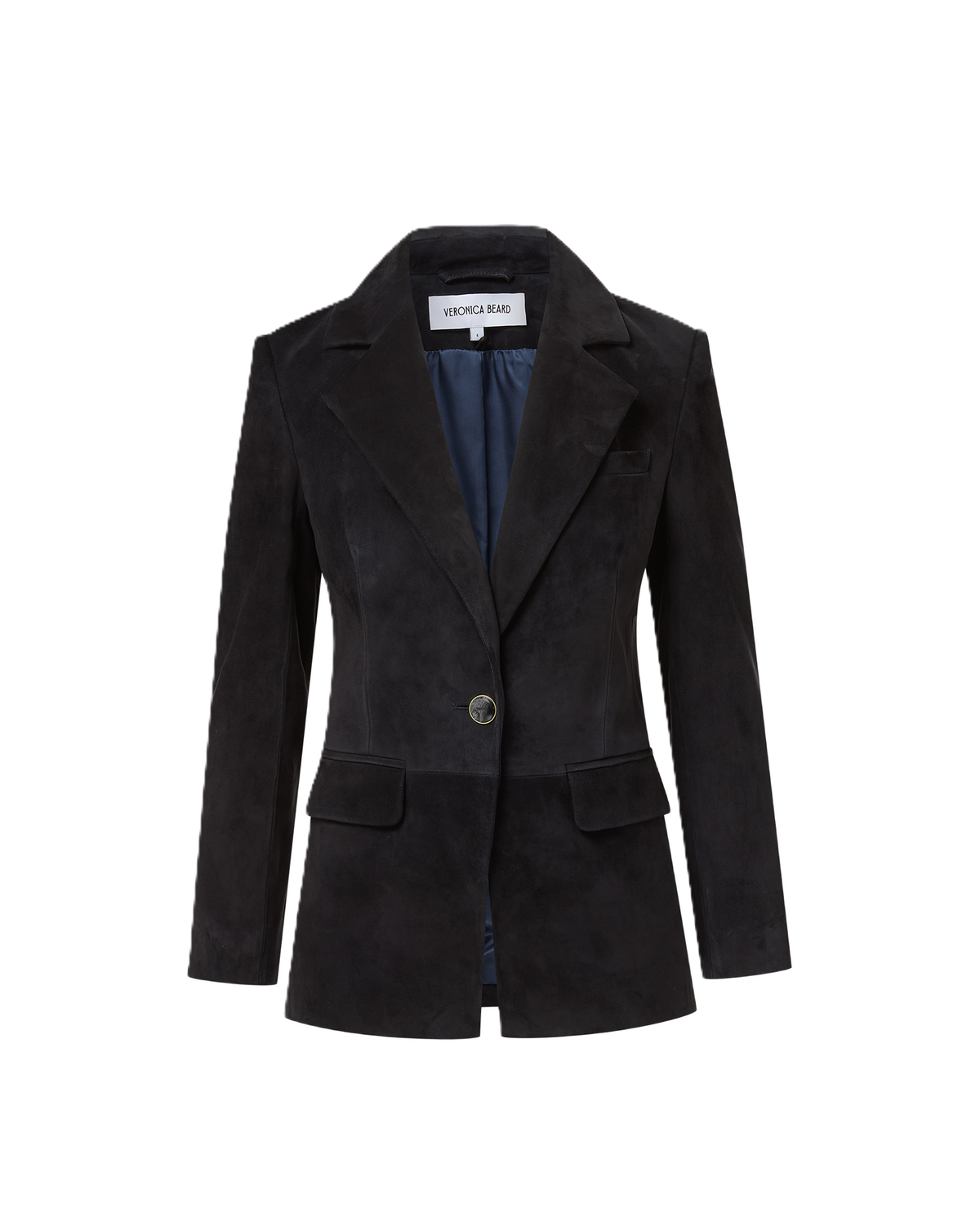 Veronica Beard | Healy Lambskin Suede Dickey Jacket in Black Black