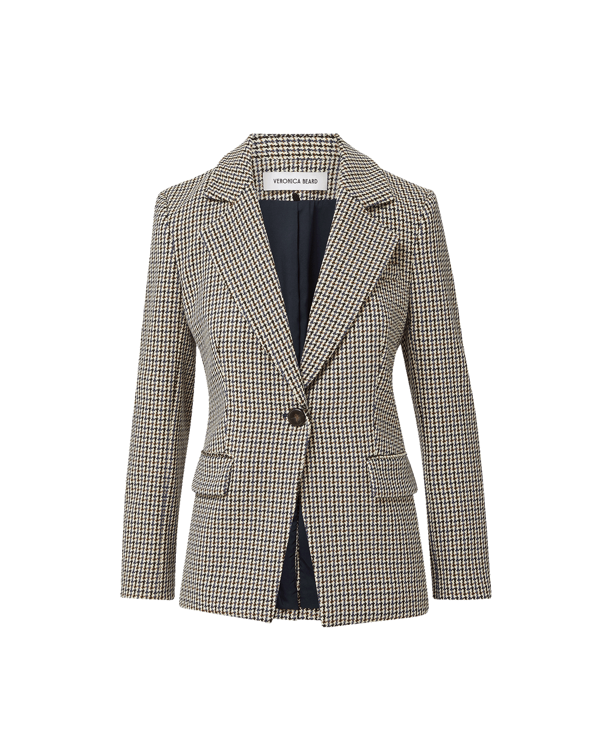 Veronica Beard | Healy Houndstooth Dickey Jacket in Navy Multi Navy Multi