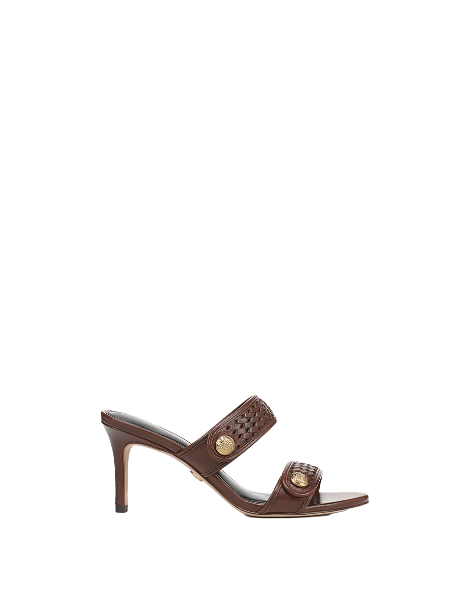Veronica Beard | Sona Woven Heeled Sandal in Chocolate Brown Chocolate