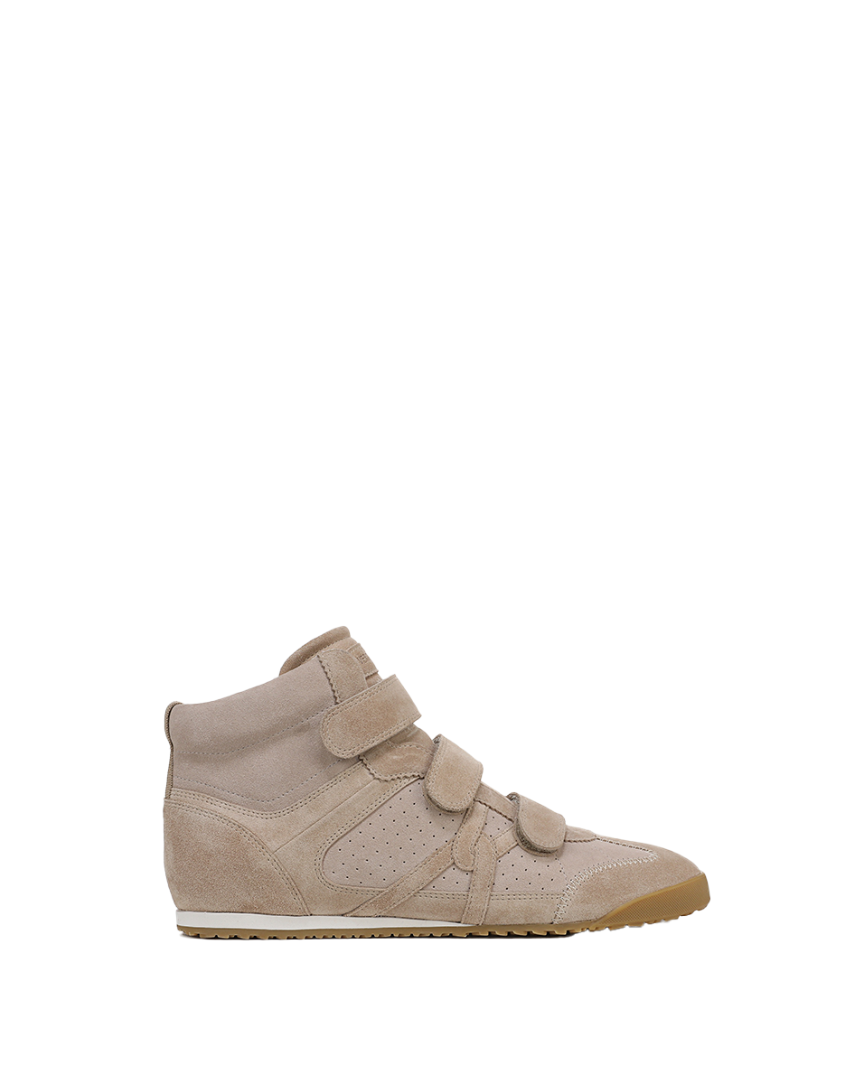 Veronica Beard | Nima High-Top Velcro Sneaker in Sand Beige Sand