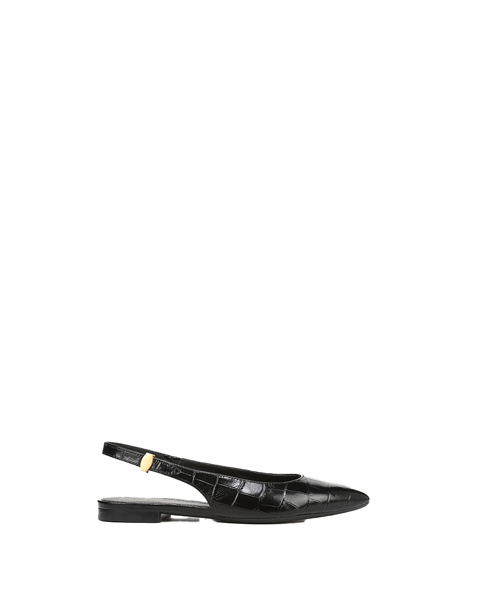 Veronica Beard | Shina Slingback Flat in Black Croc Black