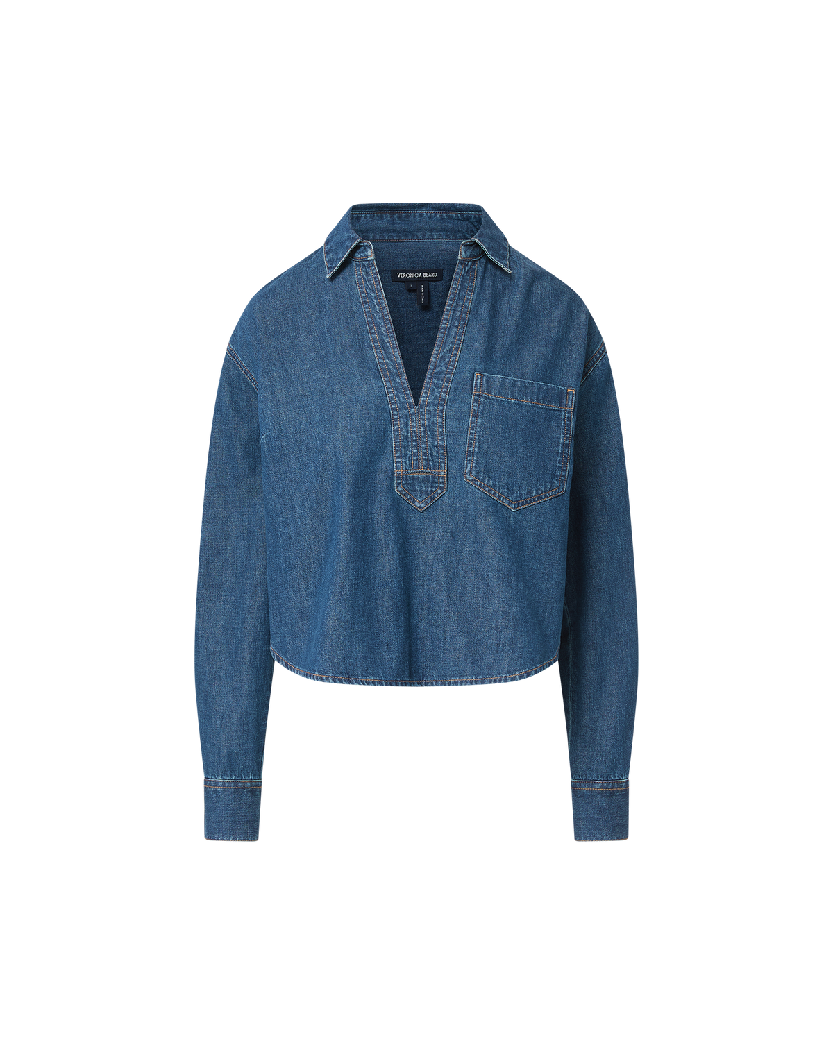 Veronica Beard | Khai Denim Blouse in Bright Blue Bright Blue