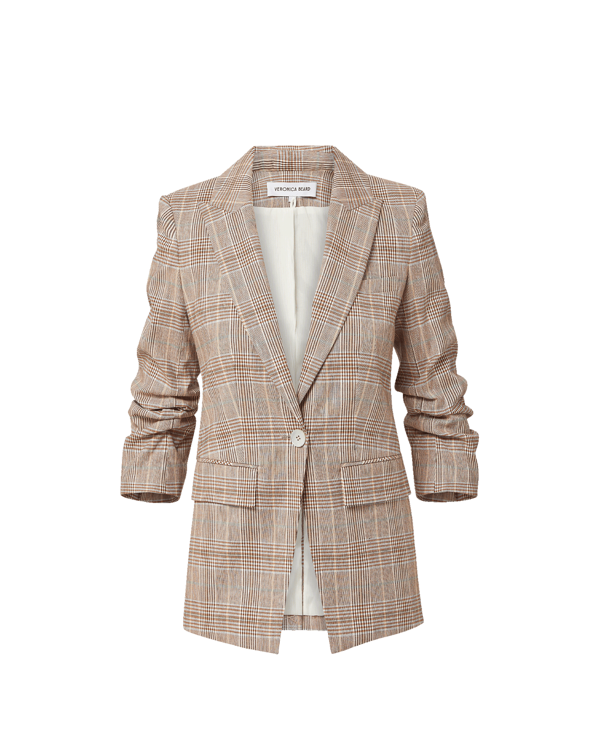 Veronica Beard | Clayton Plaid Dickey Jacket in Beige Raisin Multi Raisin Multi