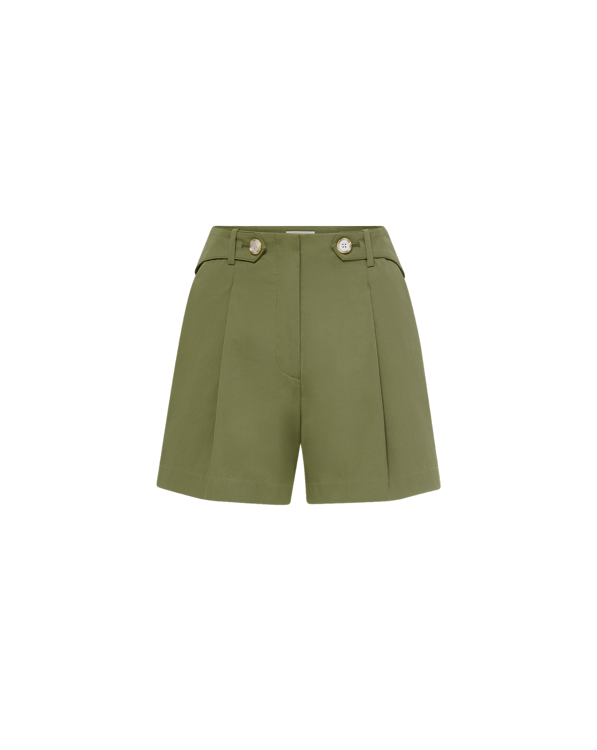 Veronica Beard | Payner Pleated Short in Stone Army Green Stone Army