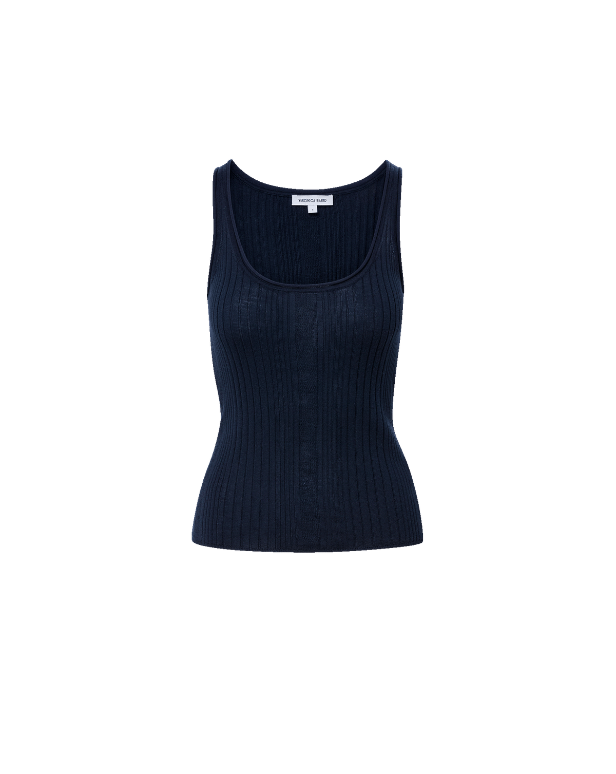Veronica Beard | Birke Merino Wool Ribbed Tank Top in Navy Navy