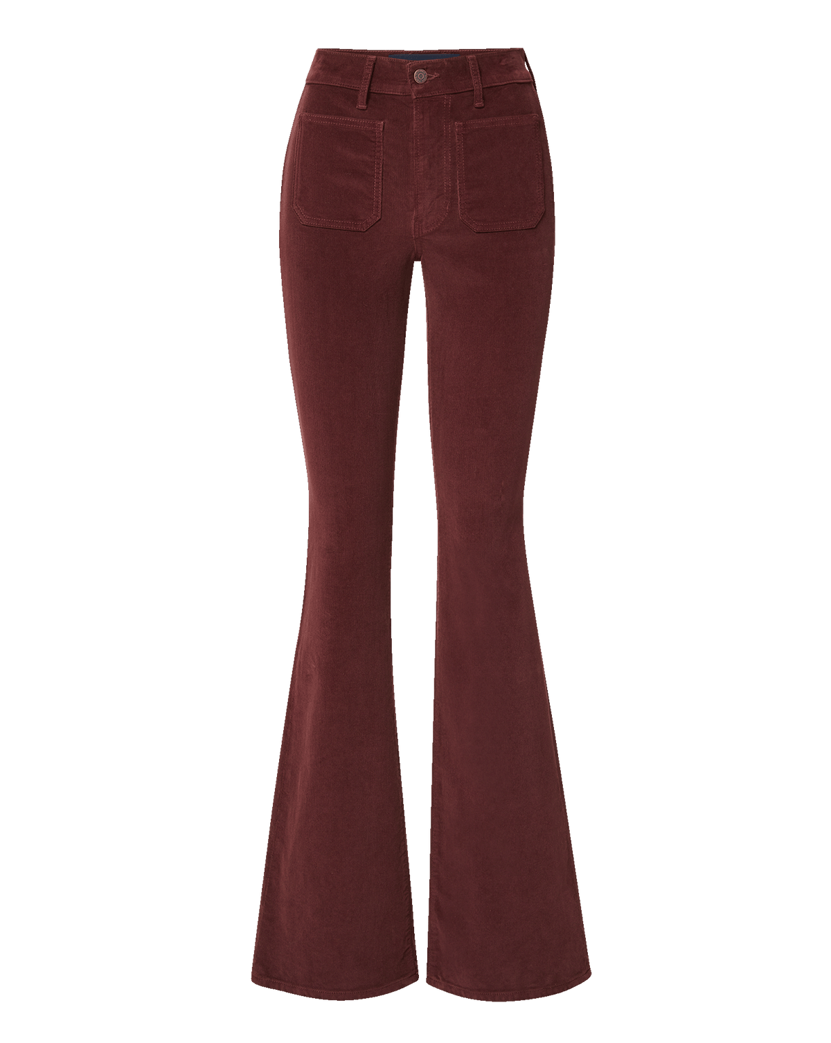 Veronica Beard | Beverly Corduroy Skinny-Flare Pant in Burgundy Burgundy