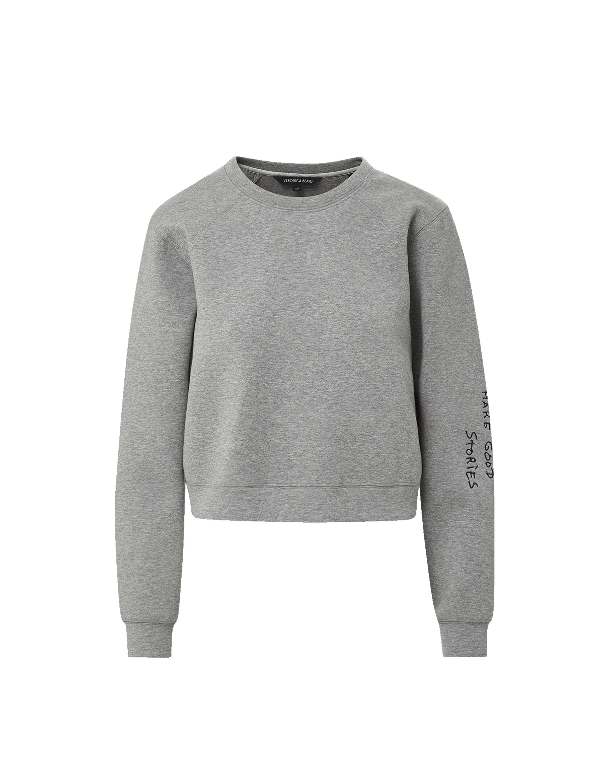 Veronica Beard | Beaumont Embroidered Sweatshirt in Light Heather Grey Light Heather Grey/Bd