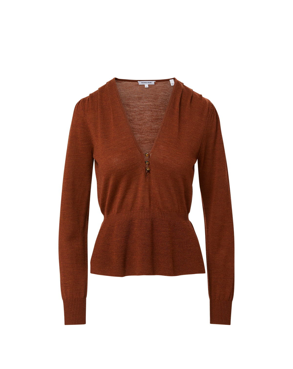 Veronica Beard | Zainen Merino Wool Pullover in Rust Rust