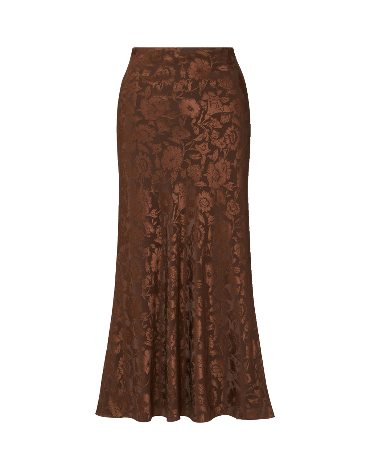Veronica Beard | Clover Floral Midi Skirt in Espresso Dark Brown Espresso