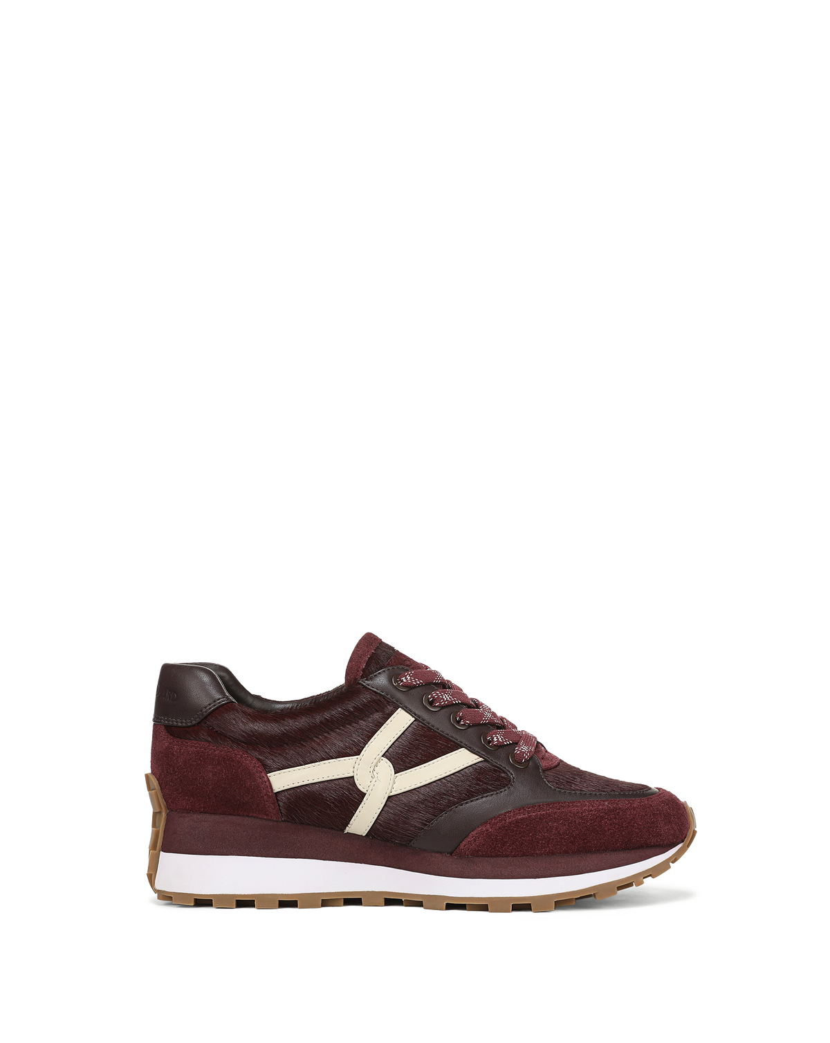 Veronica Beard | Valentina Calf-Hair Sneaker in Burgundy Burgundy