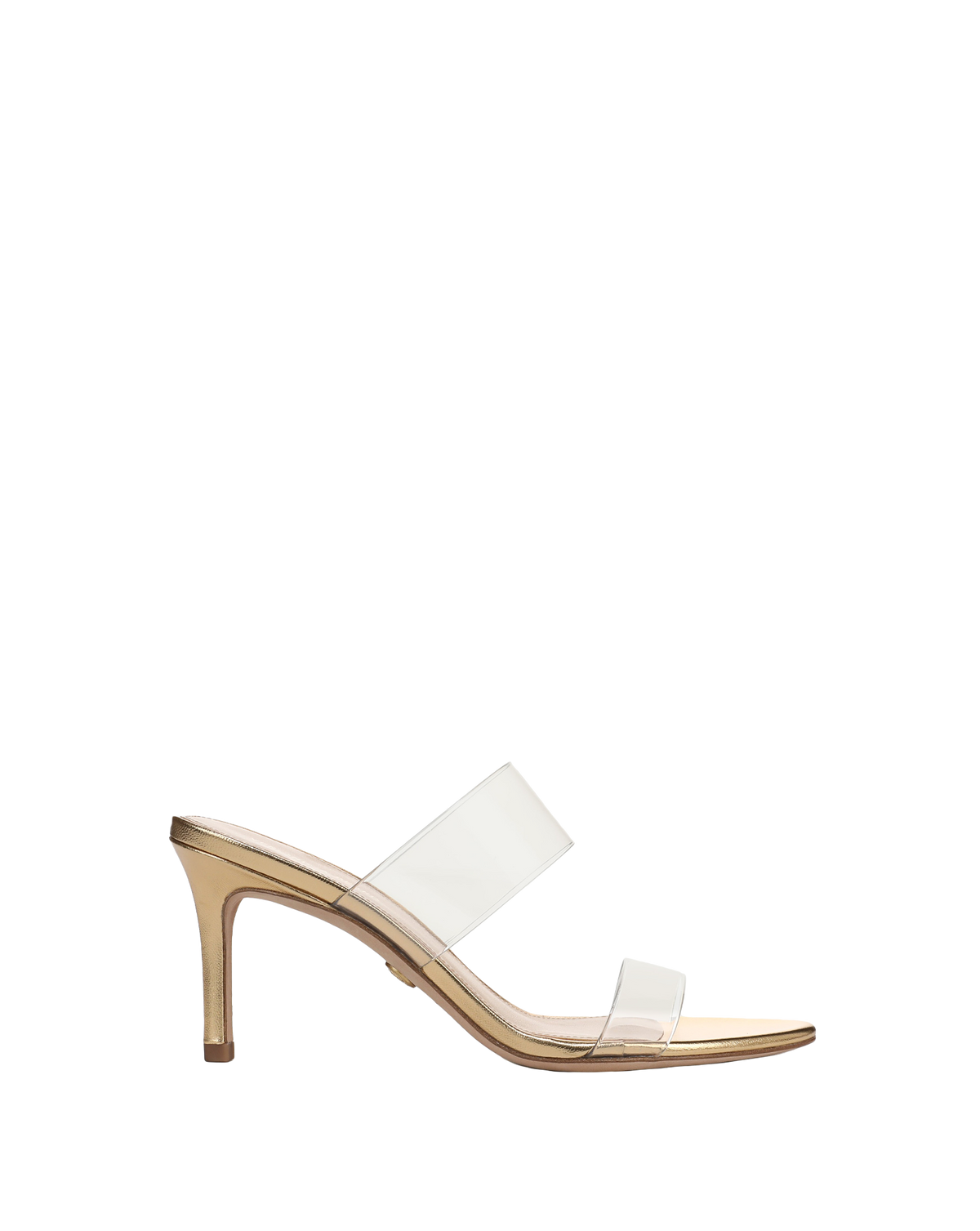 Veronica Beard | Asha Mid-Heel Sandal in Clear/Pale Gold Clear/Pale Gold