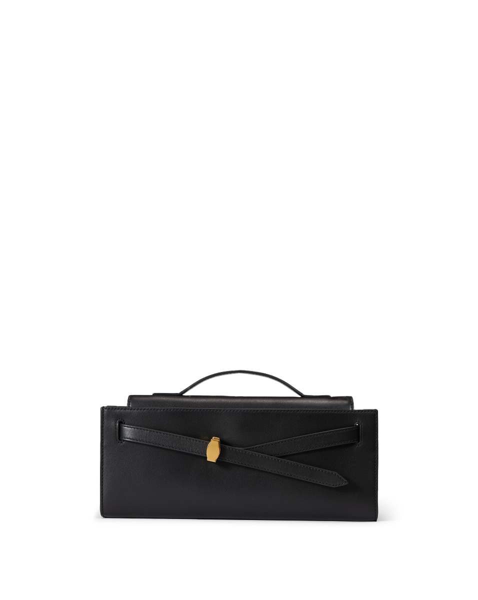 Veronica Beard | Veronica Beard Dash Clutch Bag in Black With Gold Hardware Black
