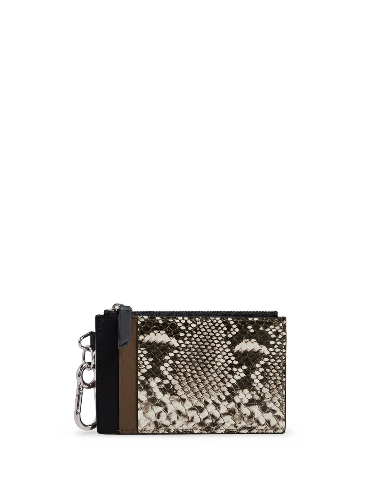 Veronica Beard | Snake-Embossed Card Holder in Taupe Bark Multi Bark Multi