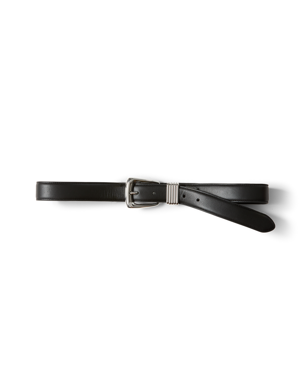 Veronica Beard | Arch Leather Belt in Black/Silver Black/Silver
