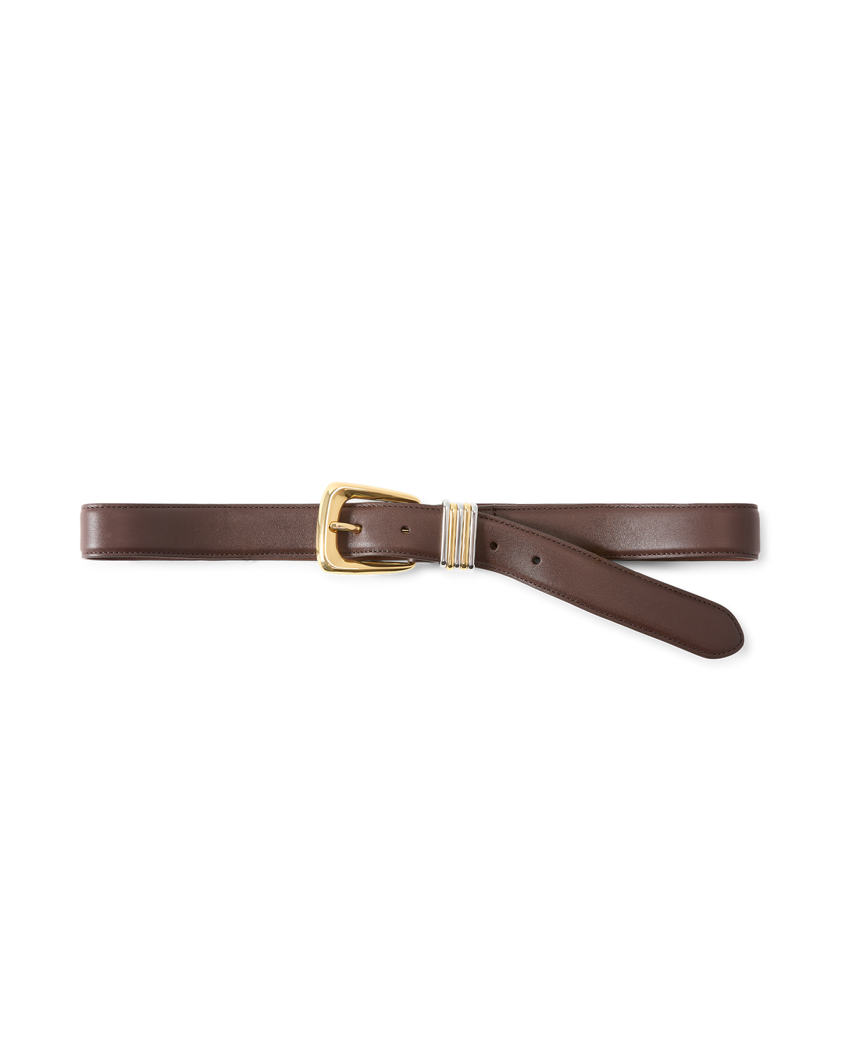 Veronica Beard | Arch Leather Belt in Brown Espresso Espresso