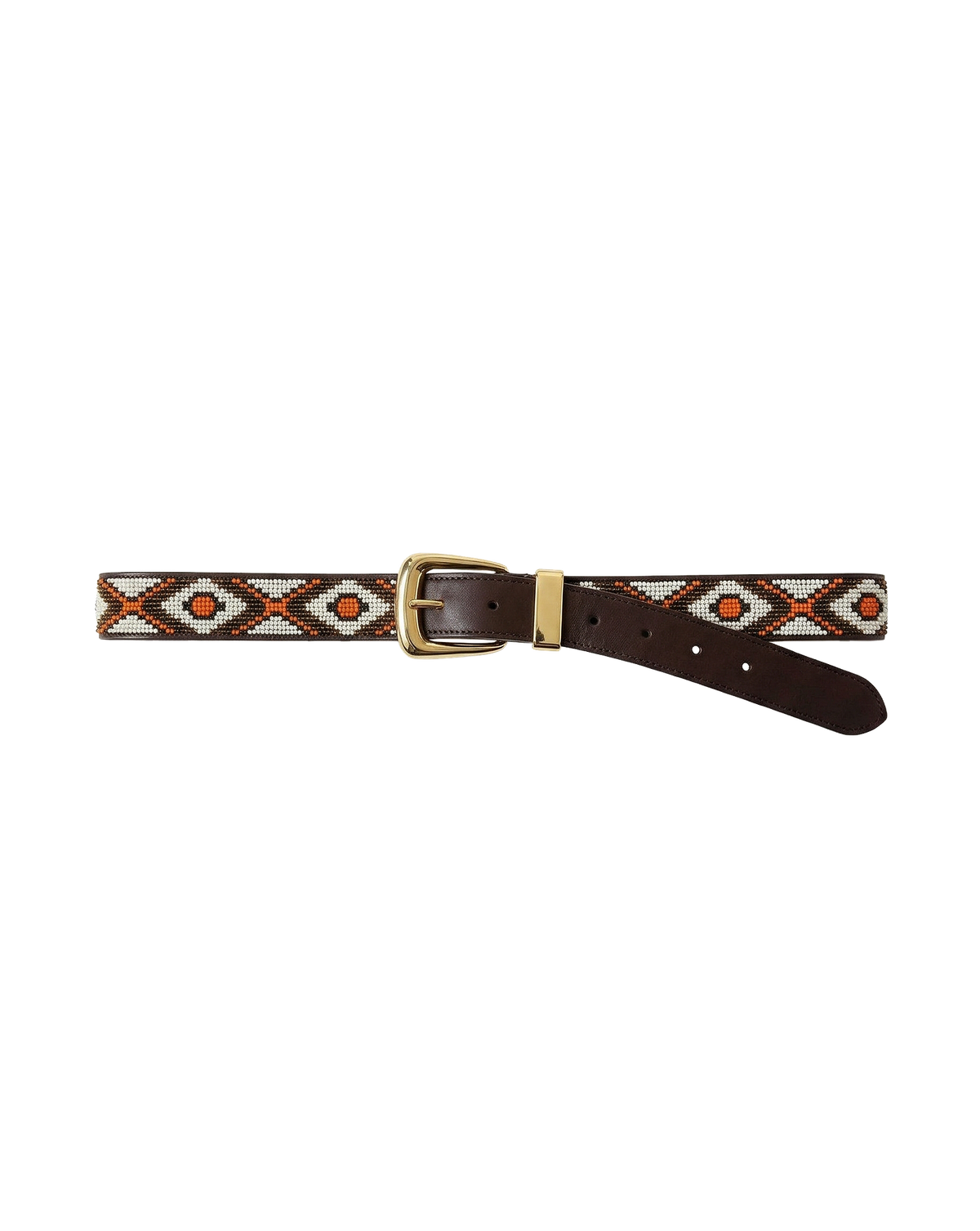 Veronica Beard | Arch Beaded Belt in Orange Multi Orange Multi