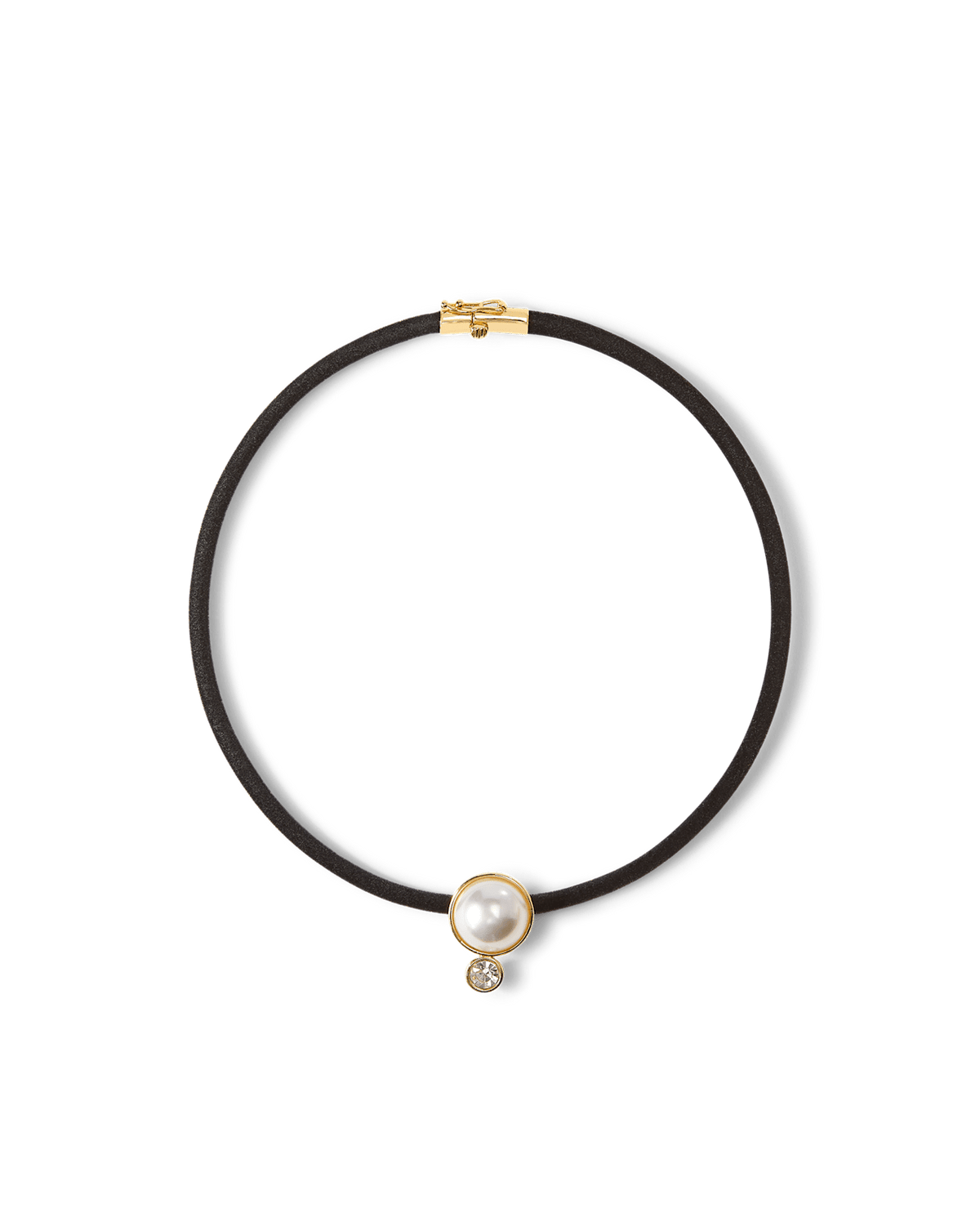 Veronica Beard | Pearl Pendant Cord Necklace in Pearl/Black Pearl/Black
