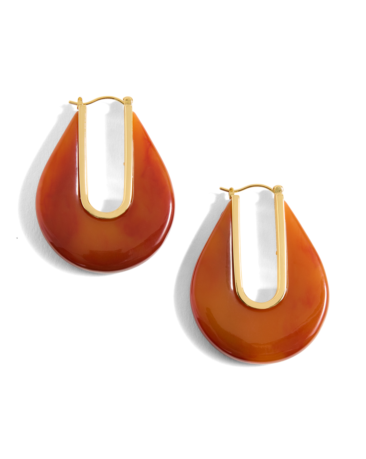 Veronica Beard | Resin Drop Hoop Earring in Rust Rust