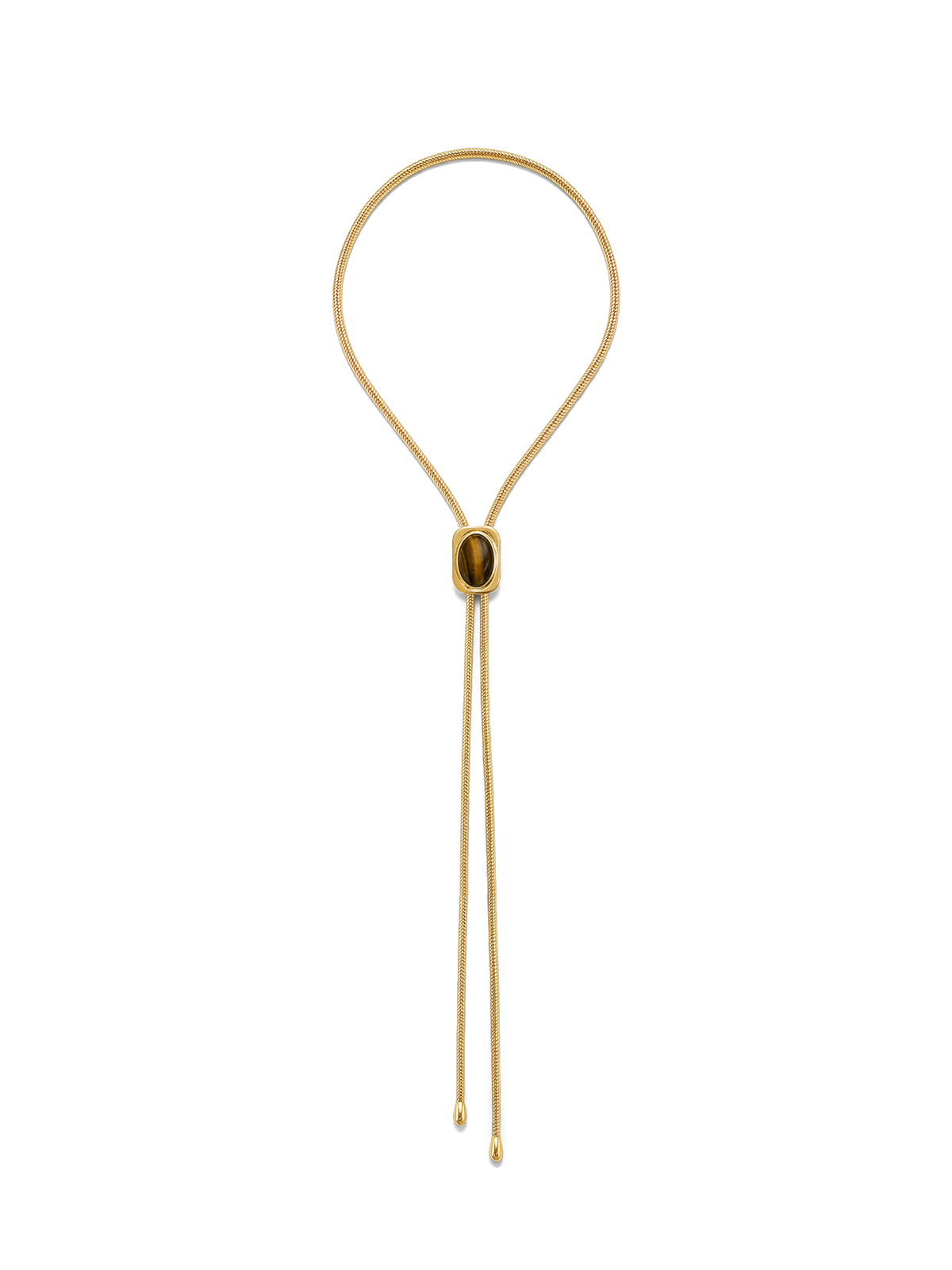 Veronica Beard | Tiger’s Eye Cabochon Bolo in Gold/Brown Gold/Brown
