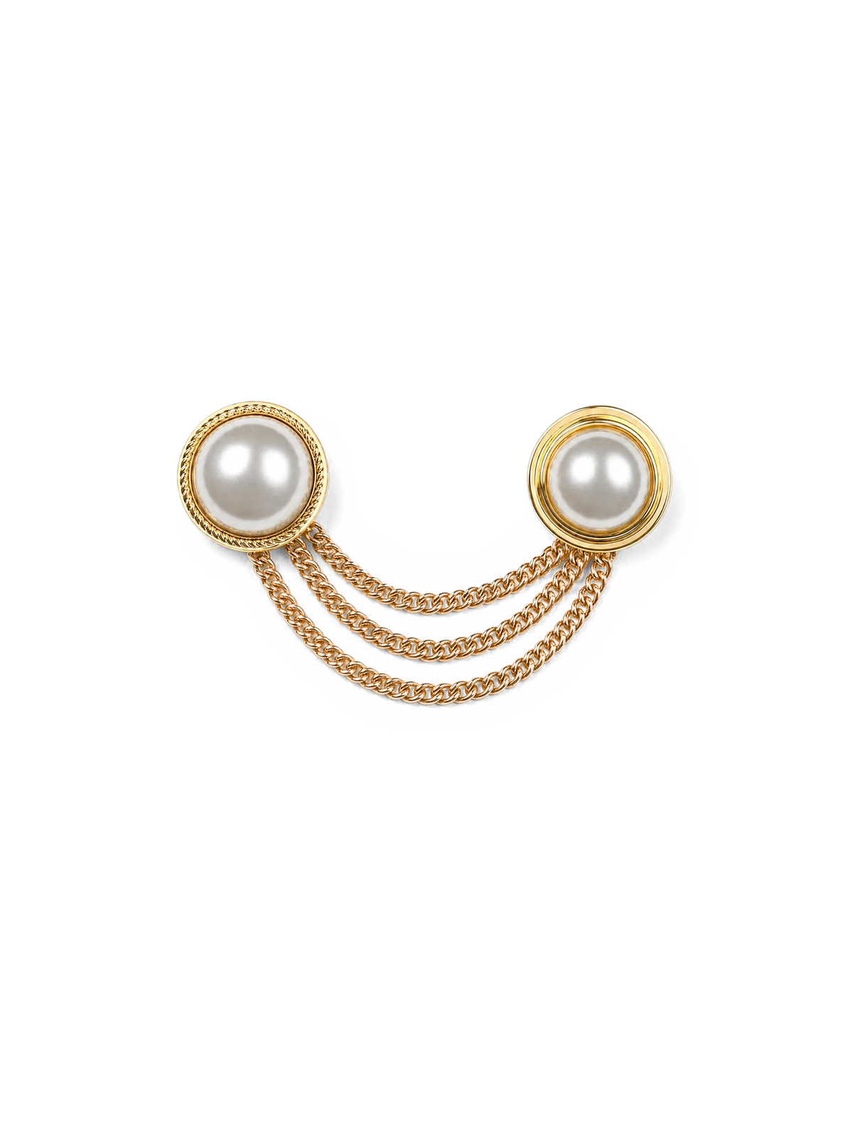 Veronica Beard | Pearl Chain Brooch in Gold/Pearl Gold/Pearl