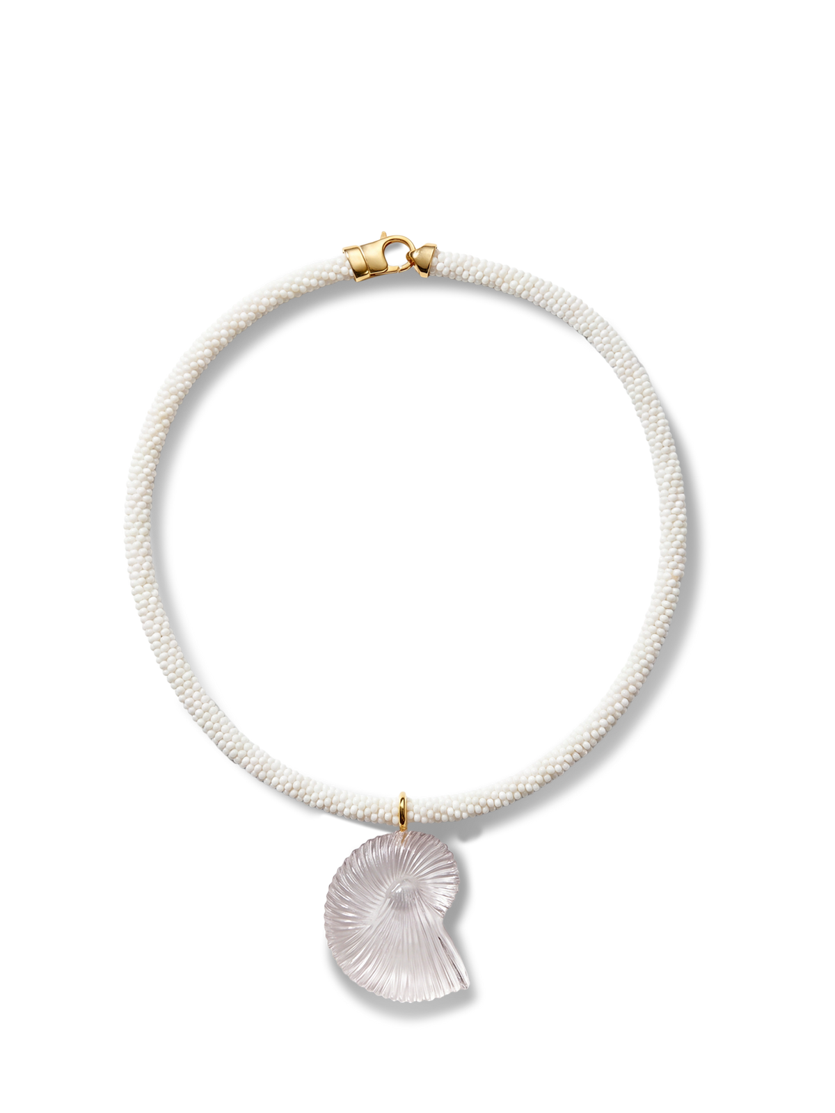 Veronica Beard | Nautilus Shell Beaded Necklace in Brown/Black White
