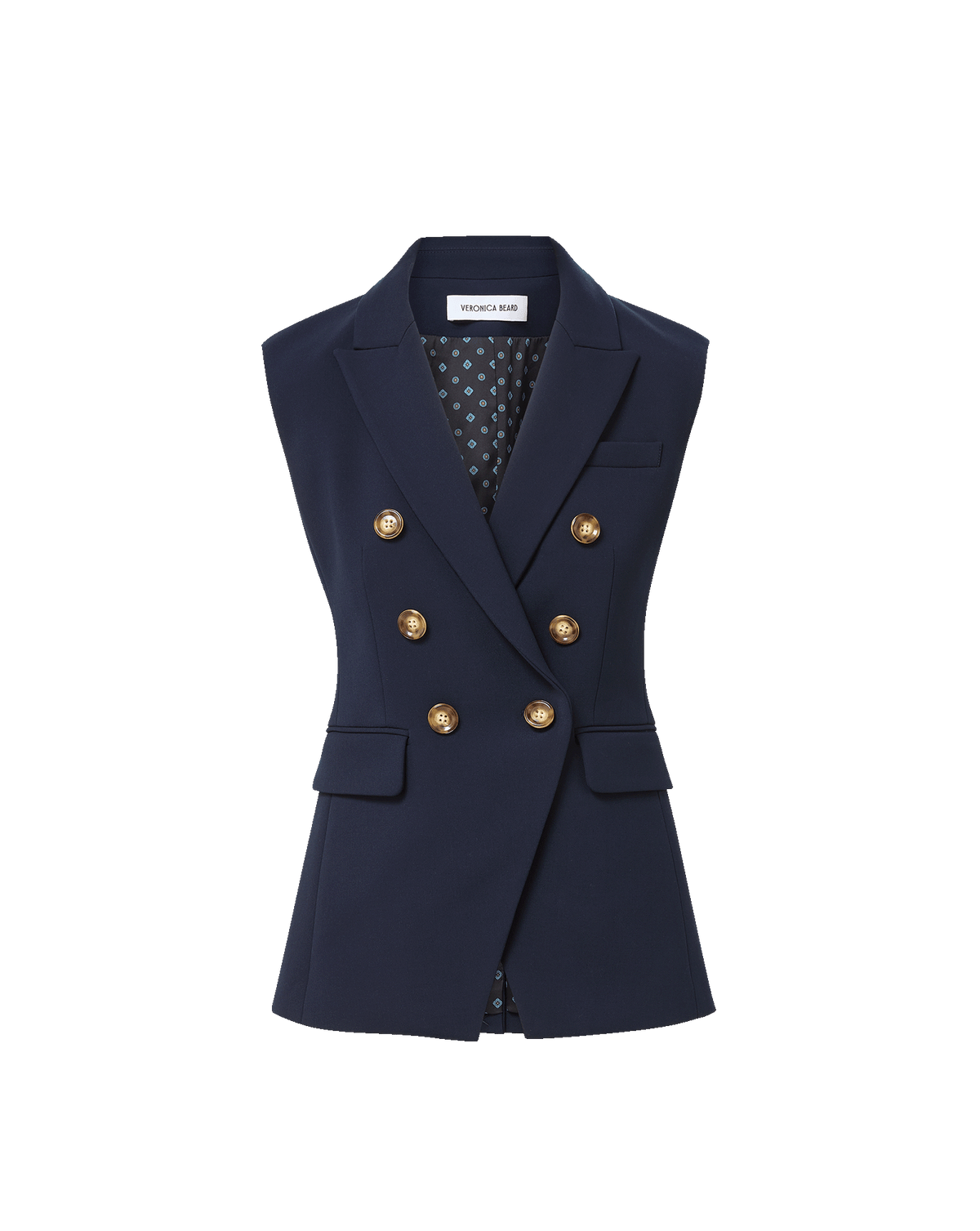 Veronica Beard | Miller Tailored Vest in Navy Navy