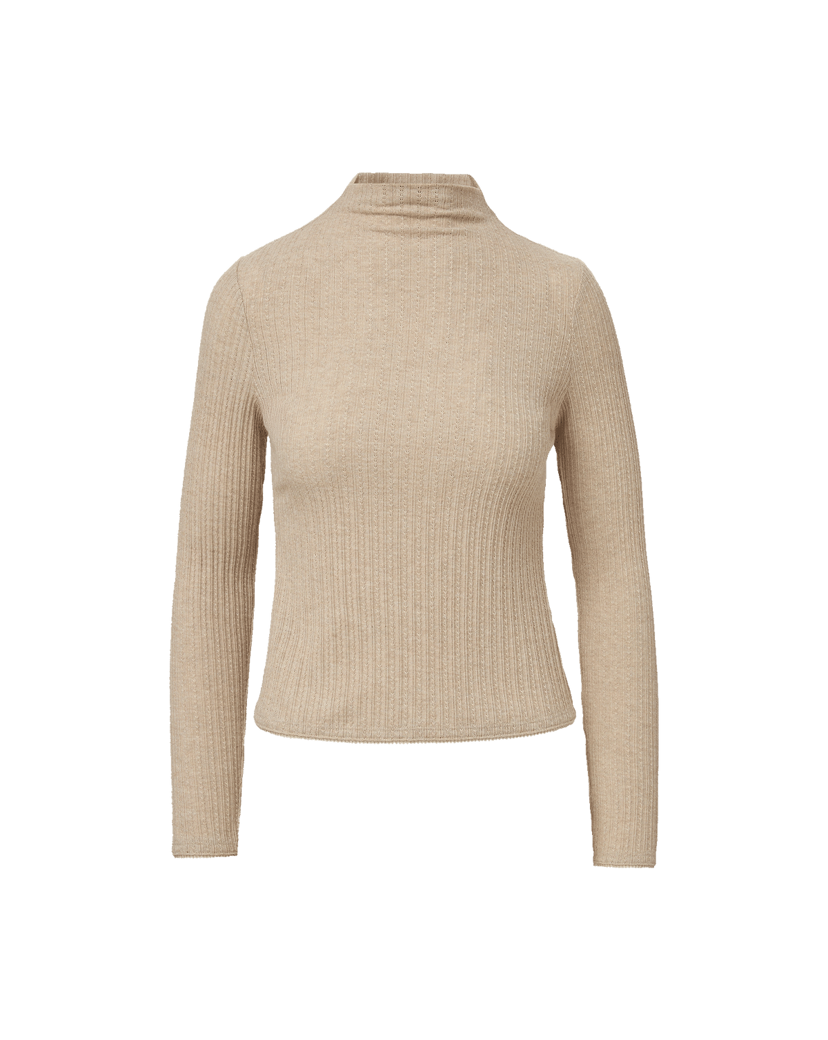 Veronica Beard | Nadja Mock-Neck Top in Oatmeal Melange Oatmeal Melange