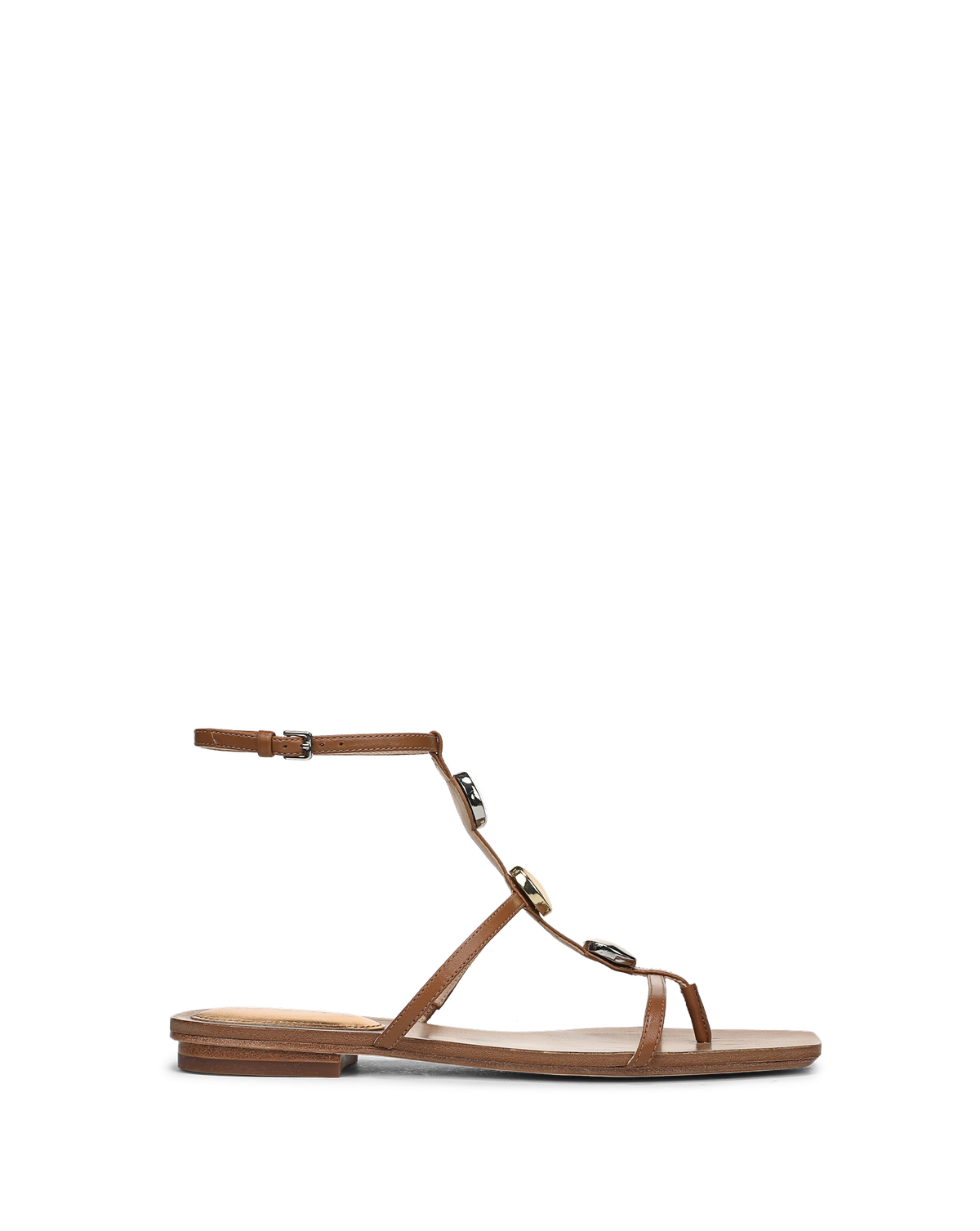 Veronica Beard | Alba Stone Embellished Sandal in Tan Hazelwood Hazelwood
