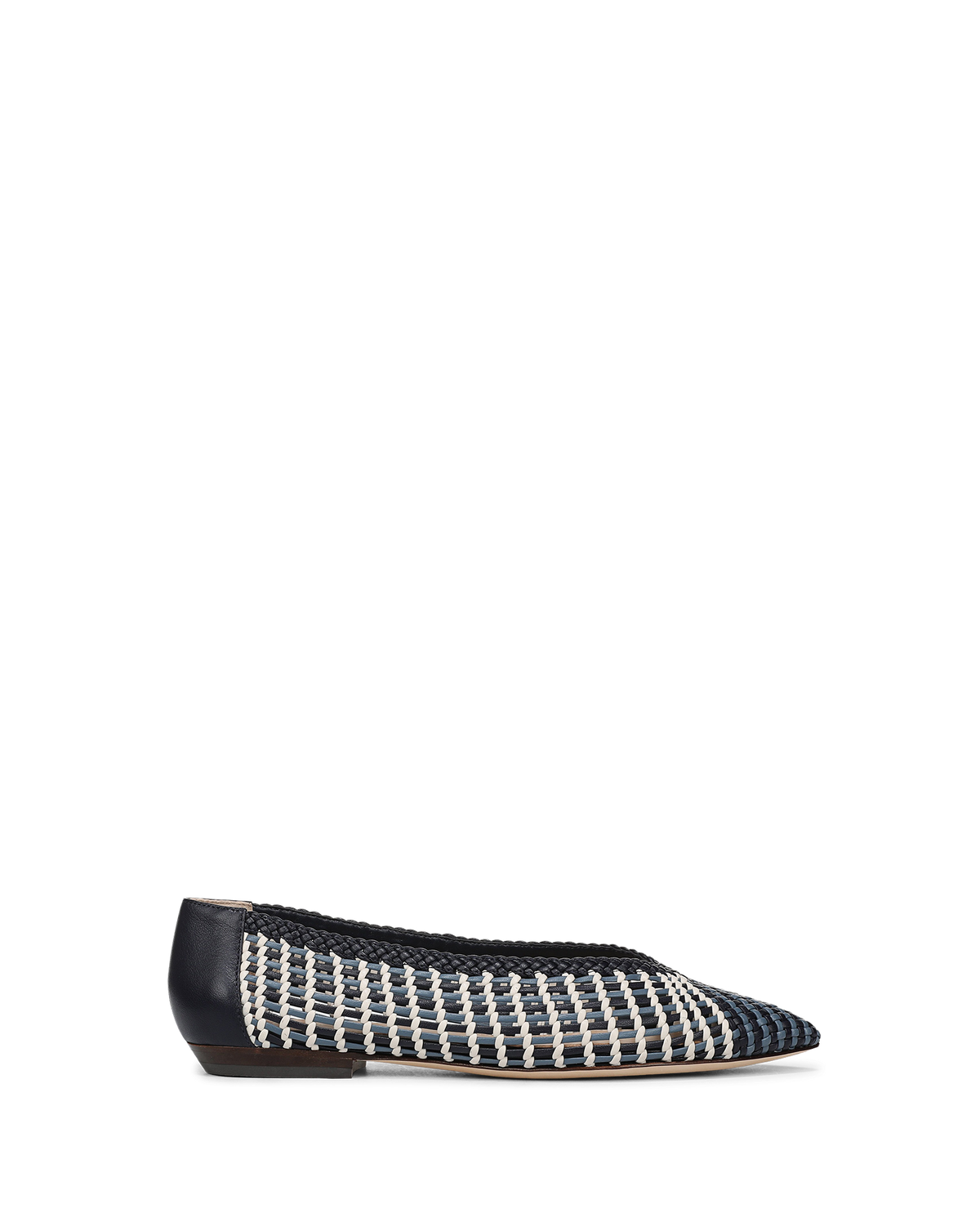 Veronica Beard | Bancroft Woven Leather Flat in Blue Multi Blue Multi