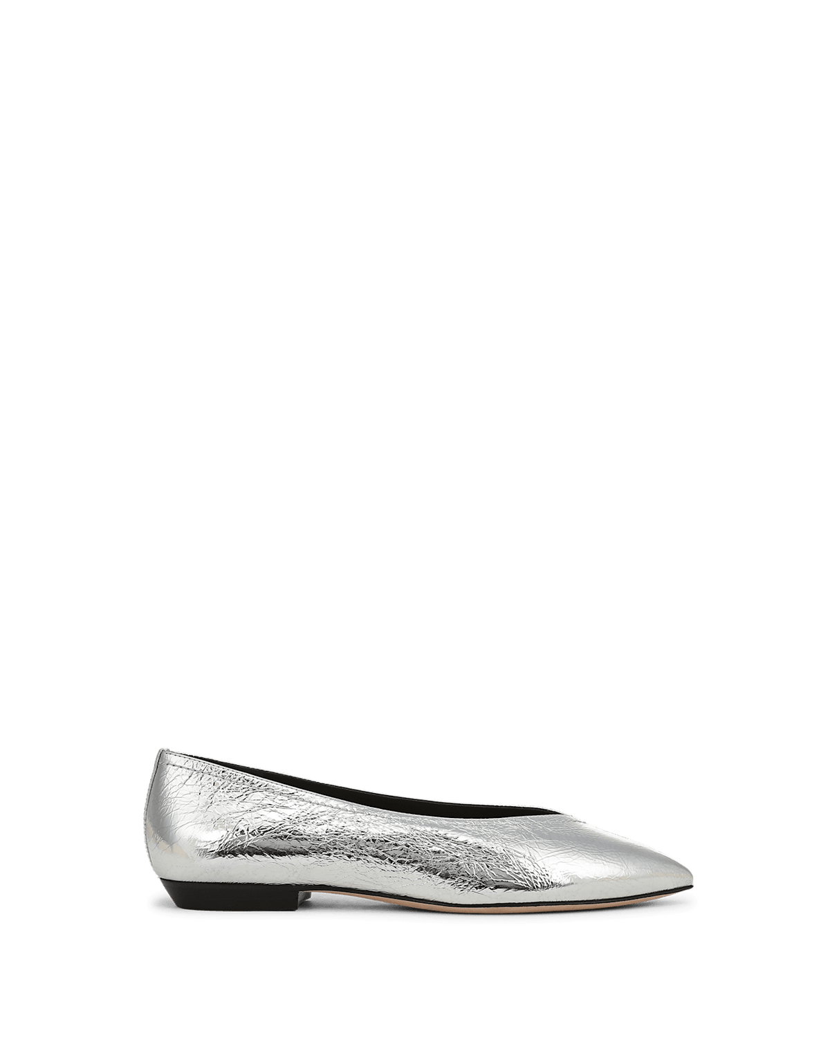 Veronica Beard | Bancroft Metallic Flat in Silver Silver
