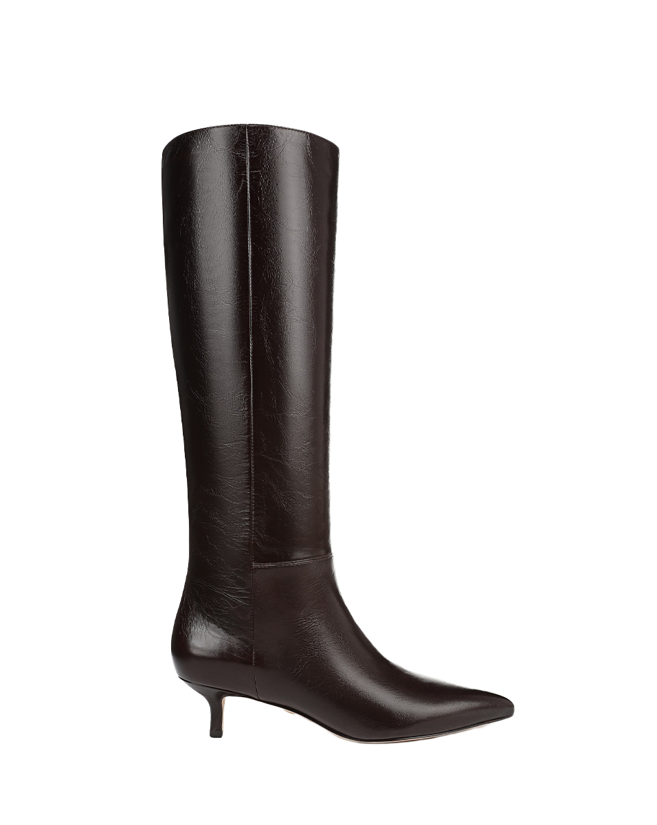 Veronica Beard | Lisa Kitten-Heel Boot in Dark Raisin Dark Raisin