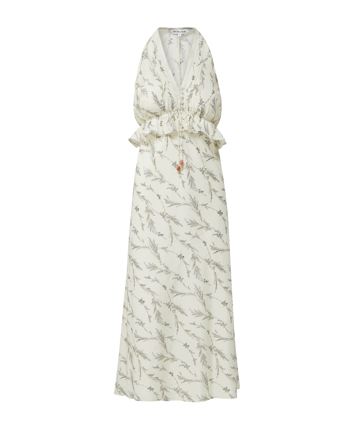 Veronica Beard | Dominick Floral Midi Dress in Dove White Multi Dove White Multi