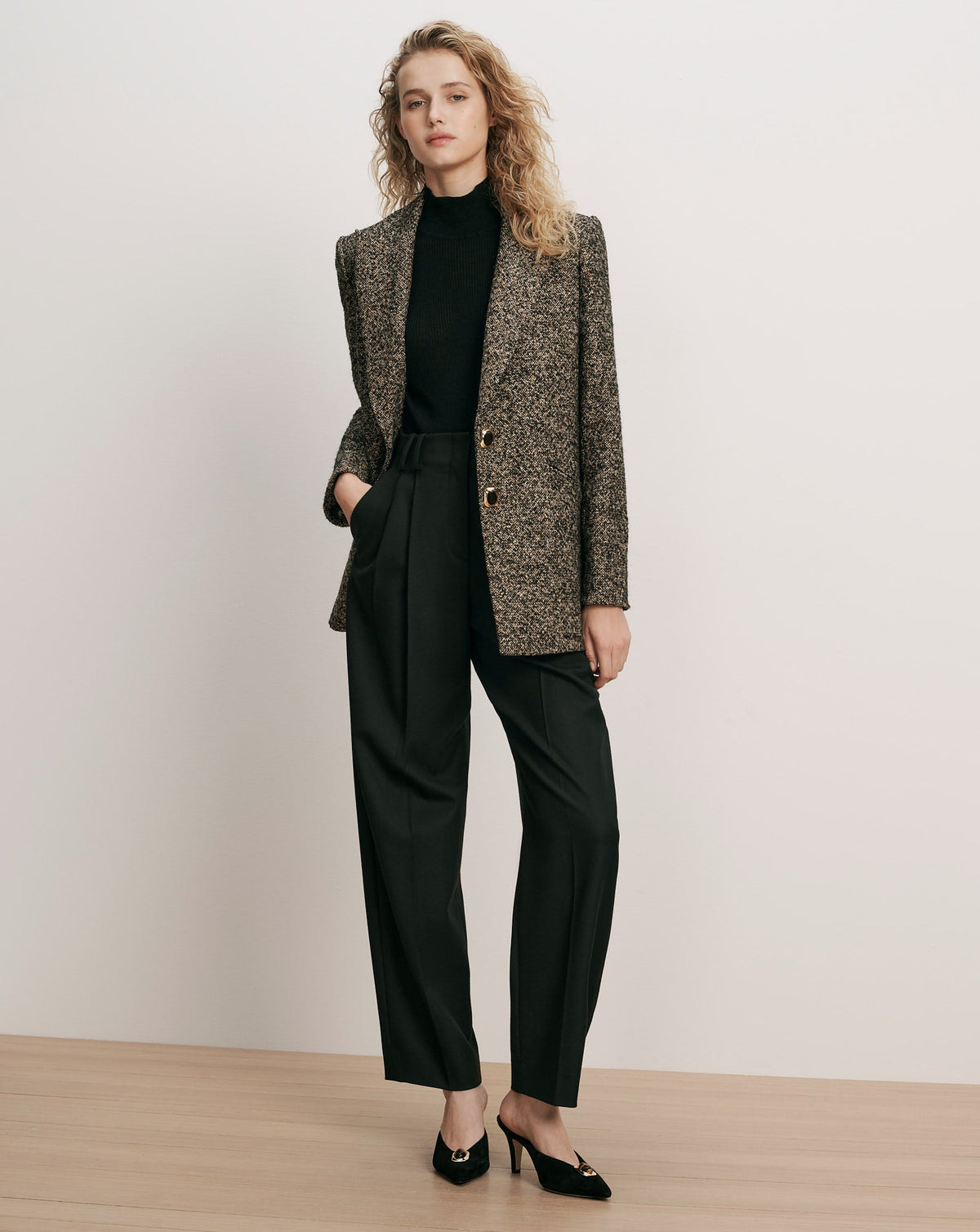 Veronica Beard | Maci Dickey Jacket in Black Melange Black Melange