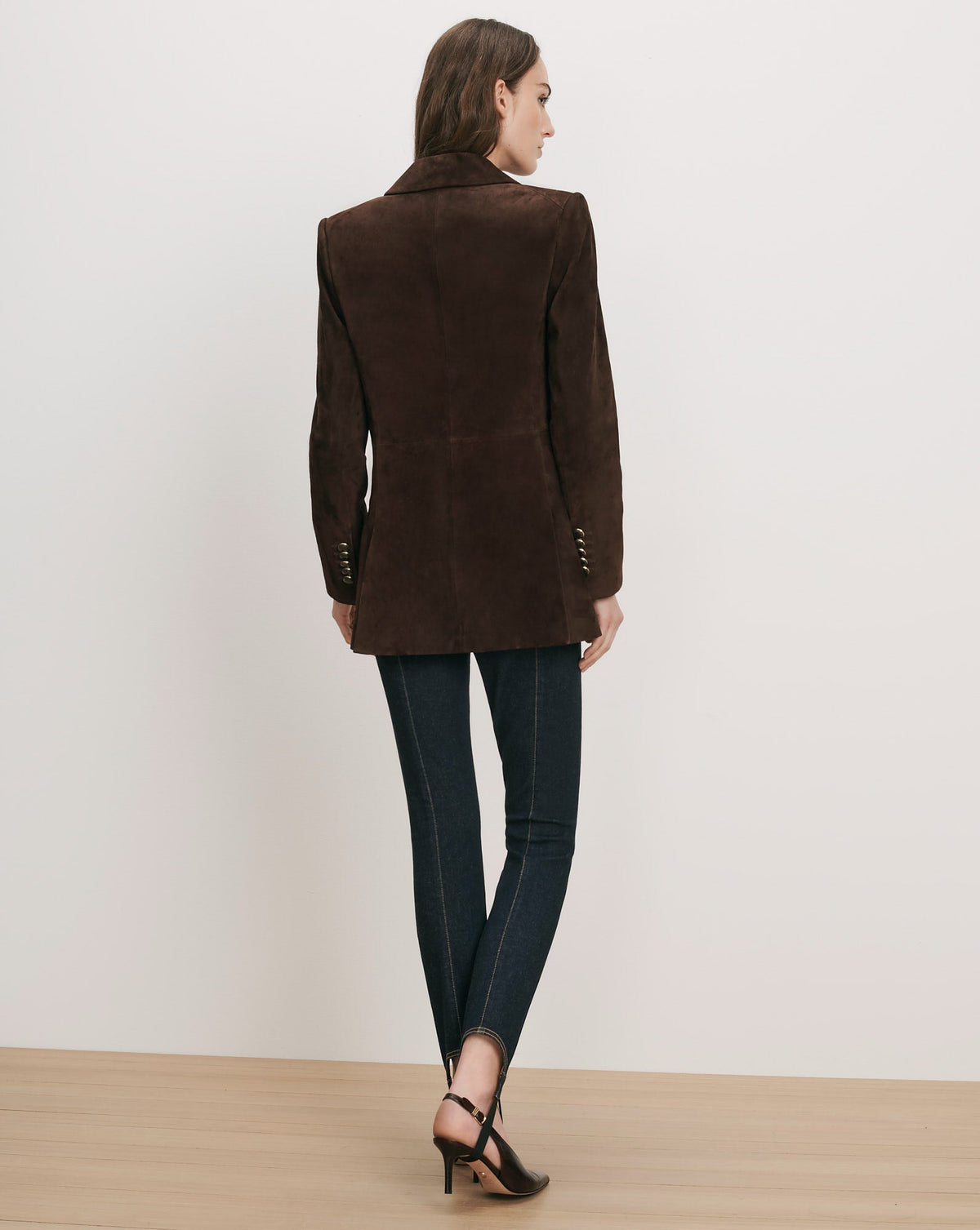Veronica Beard | Maci Suede Dickey Jacket in Dark Brown Espresso