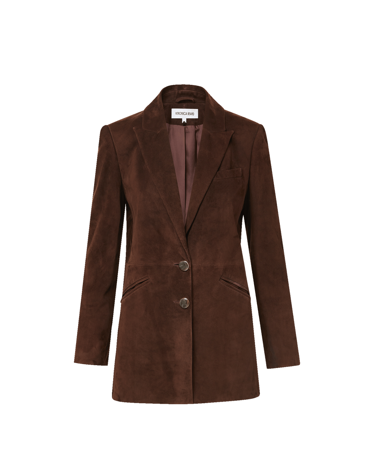 Veronica Beard | Maci Suede Dickey Jacket in Dark Brown Espresso