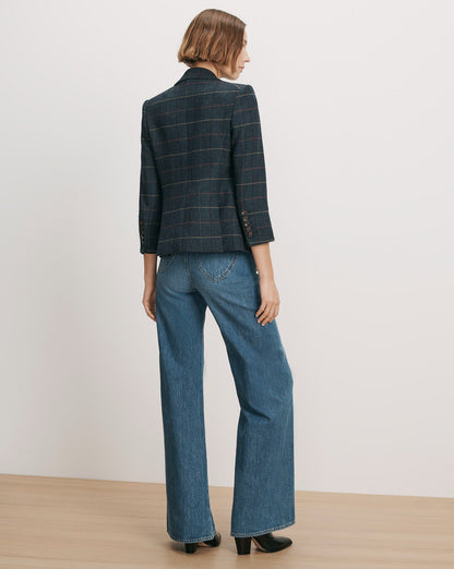 Veronica Beard | Schoolboy Plaid Dickey Jacket in Teal Multi Teal Multi