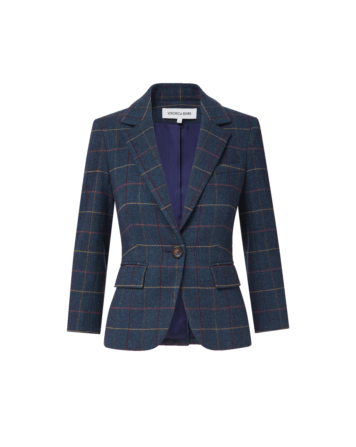 Veronica Beard | Schoolboy Plaid Dickey Jacket in Teal Multi Teal Multi