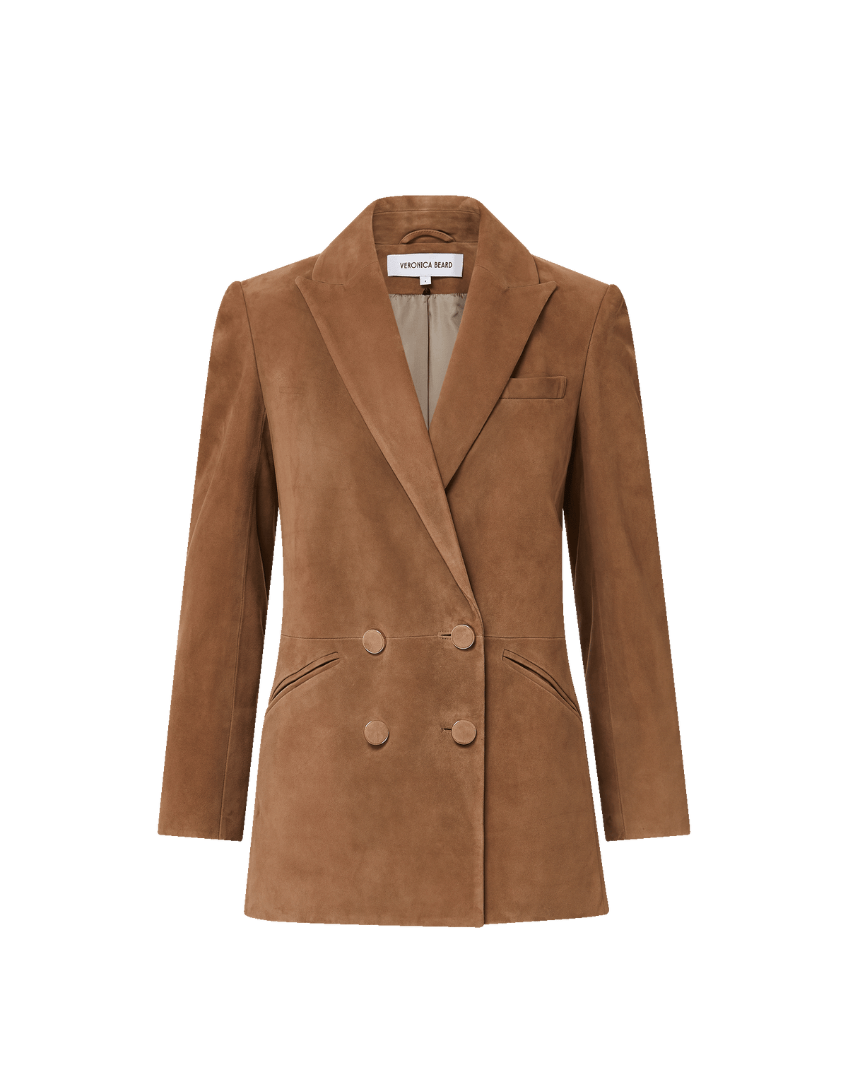 Veronica Beard | Oria Suede Dickey Jacket in Light Brown Bark