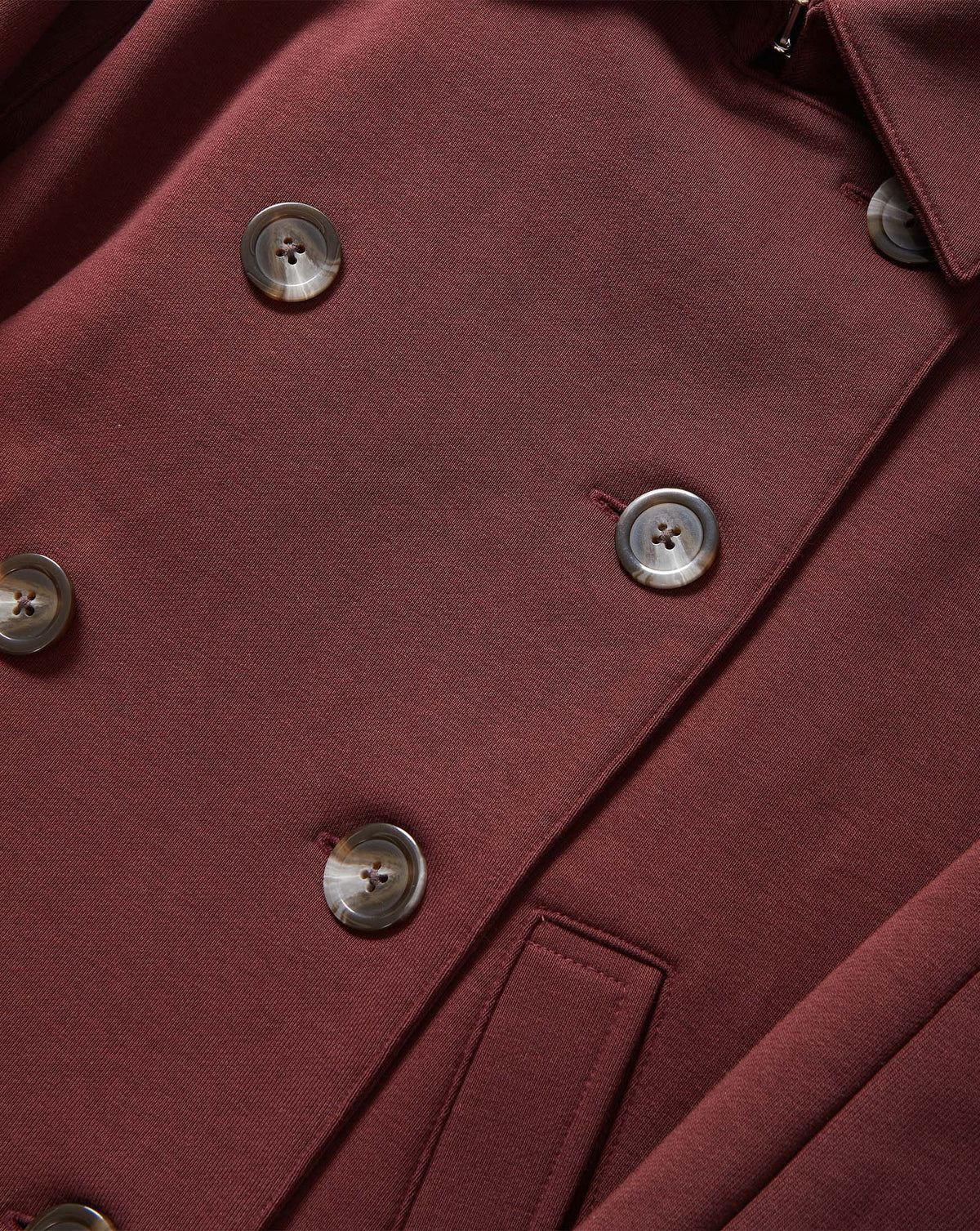 Veronica Beard | Conneley Cropped Trench Coat in Burgundy Burgundy