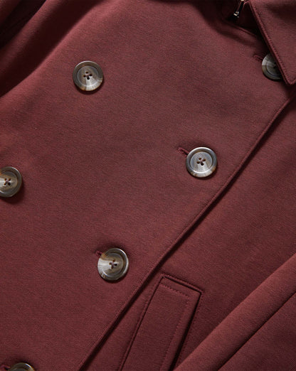 Veronica Beard | Conneley Cropped Trench Coat in Burgundy Burgundy