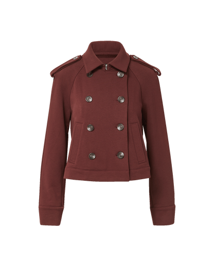 Veronica Beard | Conneley Cropped Trench Coat in Burgundy Burgundy