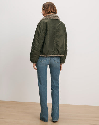Veronica Beard | Varell Reversible Jacket in Dark Green Loden