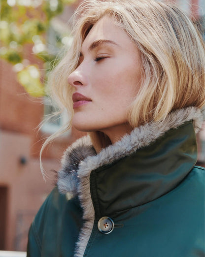 Veronica Beard | Varell Reversible Jacket in Dark Green Loden