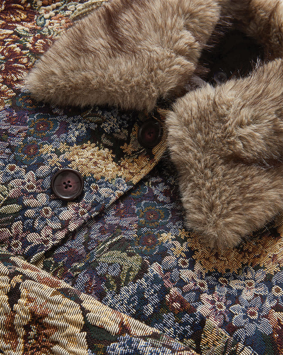 Veronica Beard | Blake Brocade Coat in Floral Tapestry Print Dark Eggplant Multi Dark Eggplant Multi