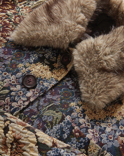 Veronica Beard | Blake Brocade Coat in Floral Tapestry Print Dark Eggplant Multi Dark Eggplant Multi