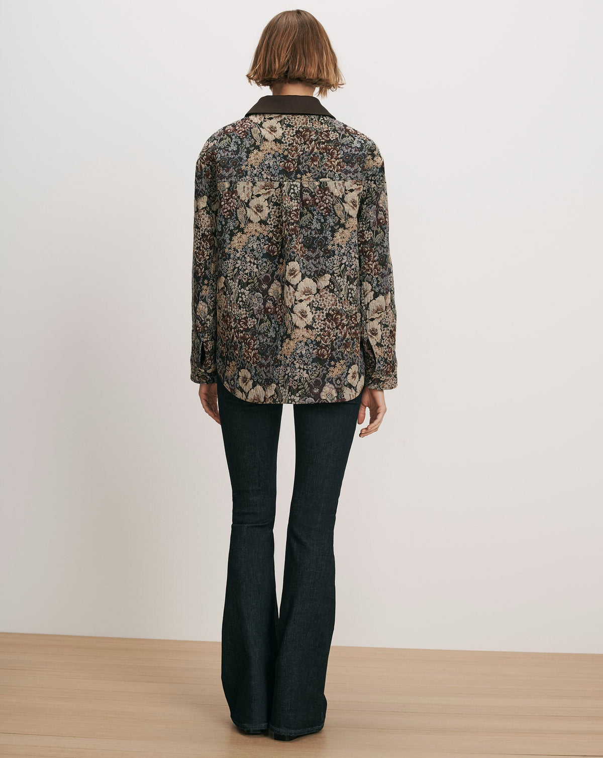 Veronica Beard | Blake Brocade Coat in Floral Tapestry Print Dark Eggplant Multi Dark Eggplant Multi