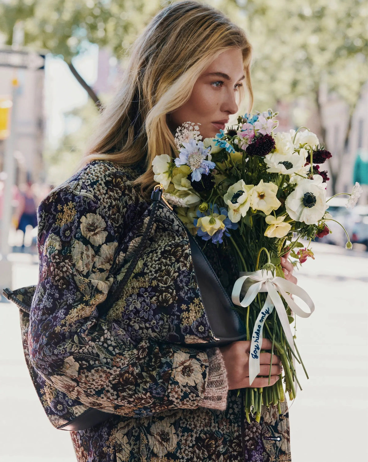 Veronica Beard | Blake Brocade Coat in Floral Tapestry Print Dark Eggplant Multi Dark Eggplant Multi