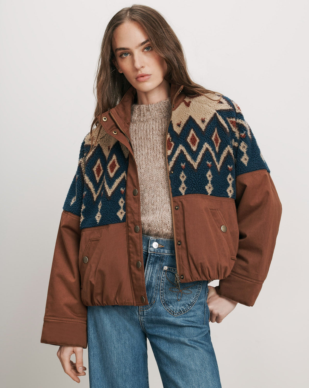 Veronica Beard | Knoll Sherpa Jacket in Deep Ochre Deep Ochre